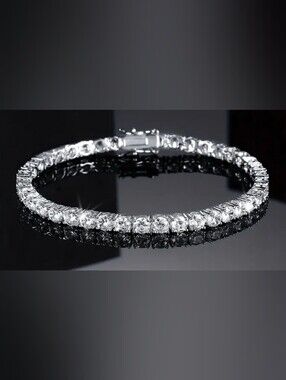 Sterling Silver Cuubiz Zirconia Classic Tennis Bracelet